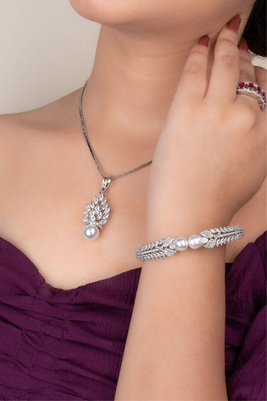 EMMIE PEARL BLISS CZ AND AD BRACELET