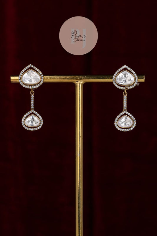 MANIKA MOISSANITE POLKI NECKLACE SET WITH VICTORIAN POLISH