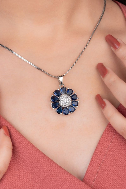 ELARA BLUE DIAMOND ELEGANCE PENDANT SET (CHAIN NOT INCLUDED)