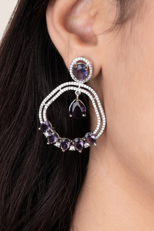 LISHA DIAMOND ELEGANCE BLUE STONE EARRINGS