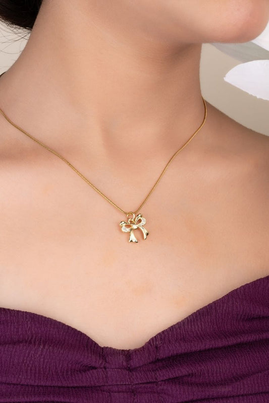EVIE CLASSIC EVERDAY GOLDEN BOW PENDANT CHAIN