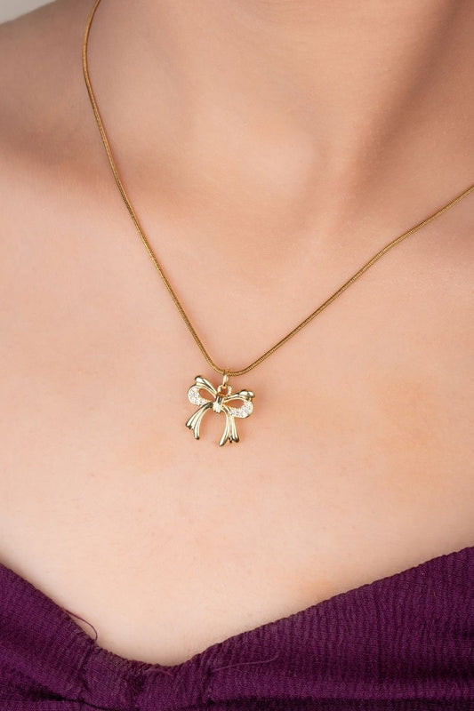 EVIE CLASSIC EVERDAY GOLDEN BOW PENDANT CHAIN