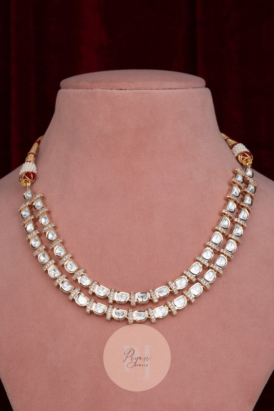 SHAMYA DOUBLE LAYERED MOISSANITE NECKLACE SET