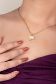 IRA LUXE BROWN PENDANT WITH GOLD CHAIN