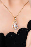 RIA CRYSTAL PEARL CHARM PENDANT SET - CUBIC ZIRCONIA & AMERICAN DIAMOND (CHAIN NOT INCLUDED)