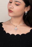 PIA SILVER ETERNAL PEARL PENDANT SET - CUBIC ZIRCONIA & AMERICAN DIAMOND (CHAIN NOT INCLUDED)