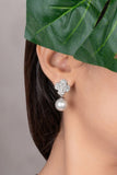 ALINA SILVERY PEARL DROP CHAIN & PENDANT SET - ANTI-TARNISH
