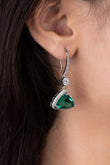 ELIZA DIAMOND BALI'S WITH  EMERALD  DROP